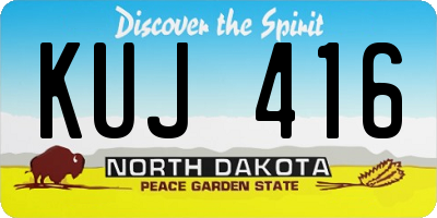 ND license plate KUJ416