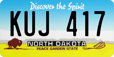 ND license plate KUJ417