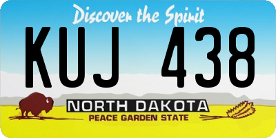 ND license plate KUJ438