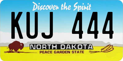 ND license plate KUJ444