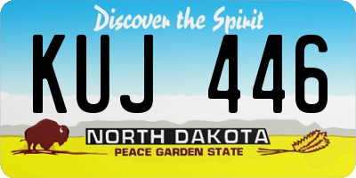ND license plate KUJ446
