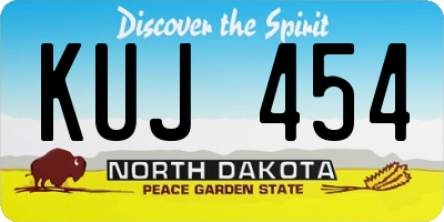 ND license plate KUJ454