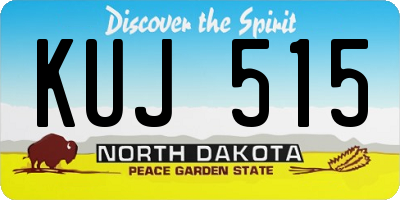 ND license plate KUJ515