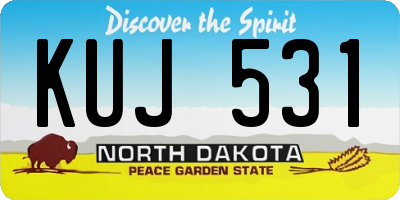 ND license plate KUJ531