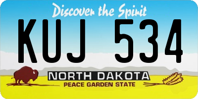 ND license plate KUJ534