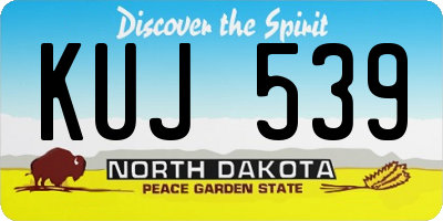 ND license plate KUJ539