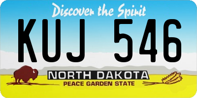 ND license plate KUJ546