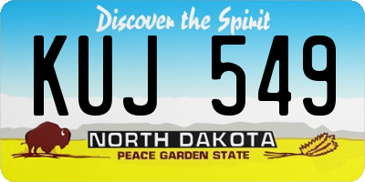 ND license plate KUJ549
