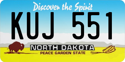 ND license plate KUJ551