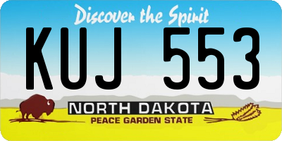 ND license plate KUJ553