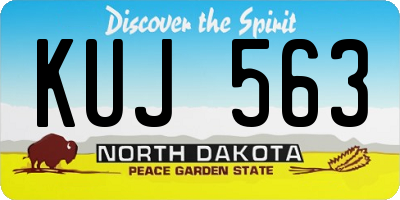 ND license plate KUJ563