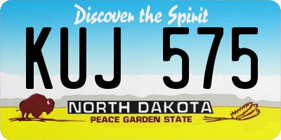 ND license plate KUJ575