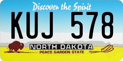 ND license plate KUJ578