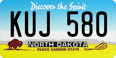 ND license plate KUJ580