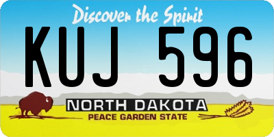 ND license plate KUJ596