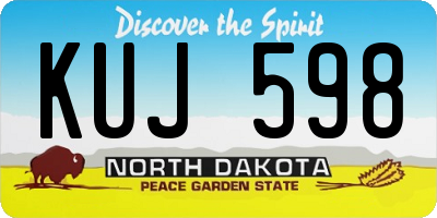 ND license plate KUJ598