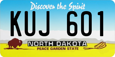 ND license plate KUJ601
