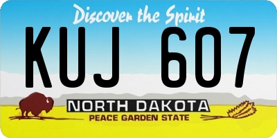 ND license plate KUJ607