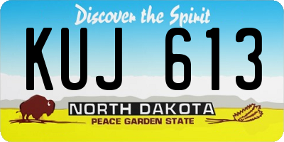 ND license plate KUJ613