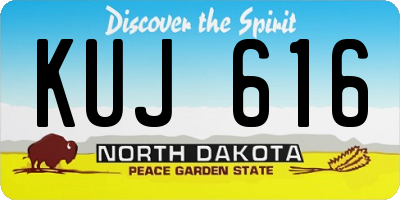 ND license plate KUJ616
