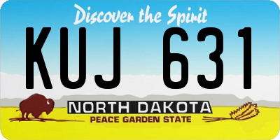 ND license plate KUJ631
