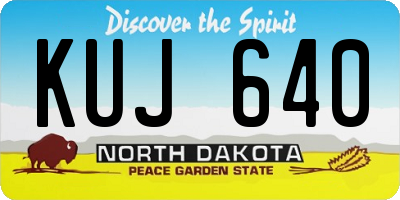 ND license plate KUJ640