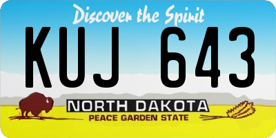 ND license plate KUJ643