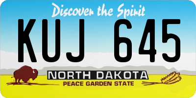 ND license plate KUJ645