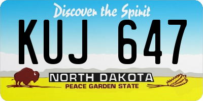 ND license plate KUJ647