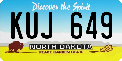 ND license plate KUJ649
