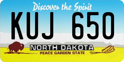 ND license plate KUJ650