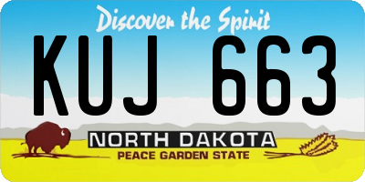 ND license plate KUJ663