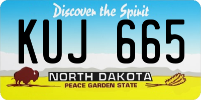 ND license plate KUJ665