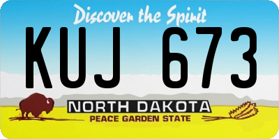 ND license plate KUJ673