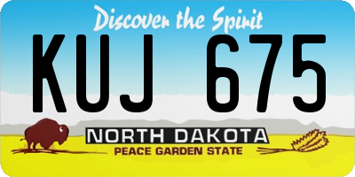 ND license plate KUJ675