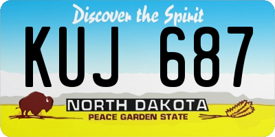 ND license plate KUJ687