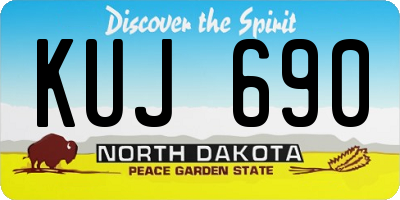 ND license plate KUJ690
