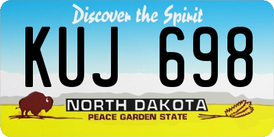 ND license plate KUJ698