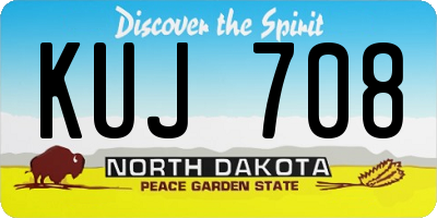 ND license plate KUJ708