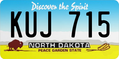 ND license plate KUJ715