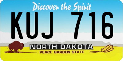 ND license plate KUJ716