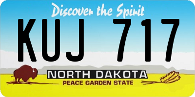 ND license plate KUJ717