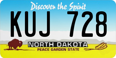 ND license plate KUJ728