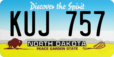 ND license plate KUJ757