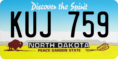 ND license plate KUJ759