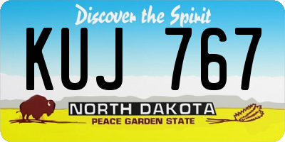 ND license plate KUJ767