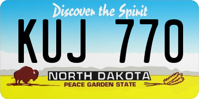 ND license plate KUJ770