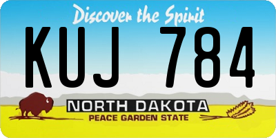 ND license plate KUJ784