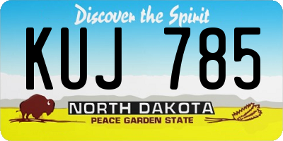 ND license plate KUJ785