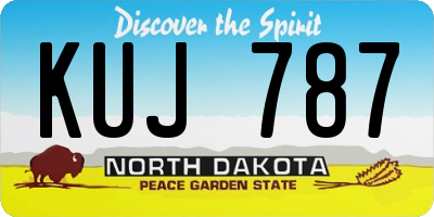 ND license plate KUJ787